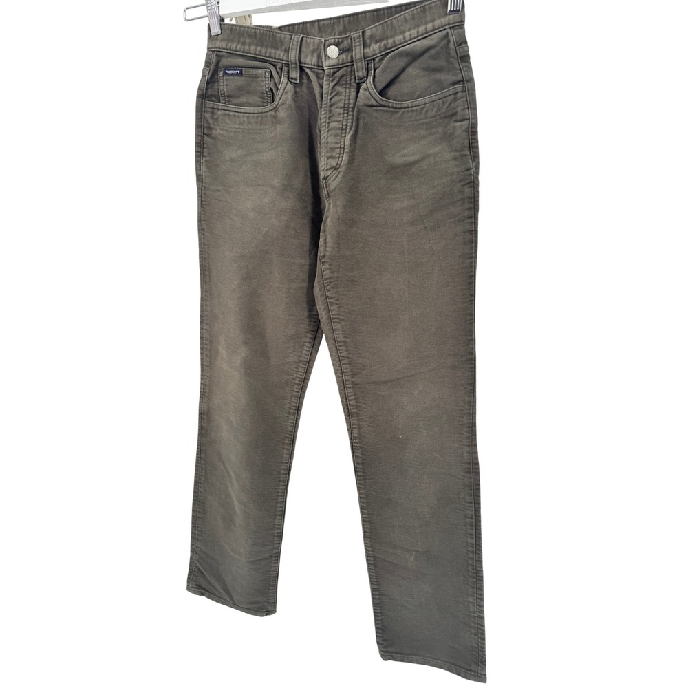 Hackett London Chinos‎ Pants 30R Flat Front Button Fly Brown Coton Classic